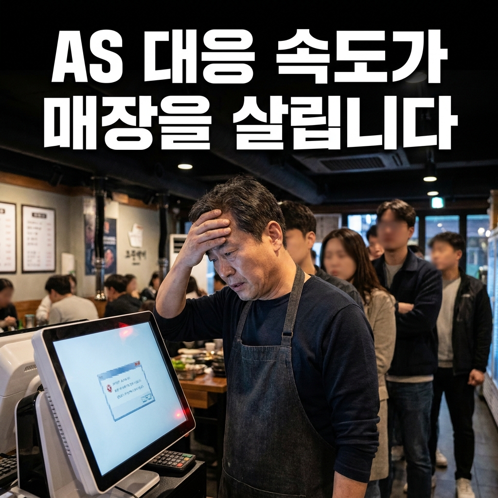 AS 대응 속도를 경고하는 텅 빈 조용한 매장 카운터